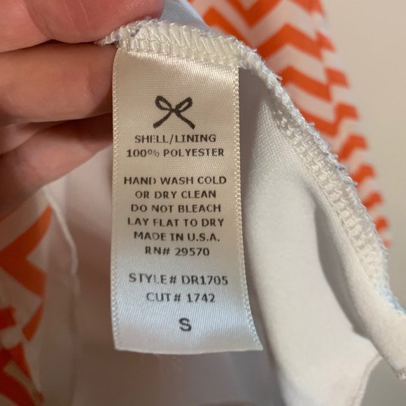 Orange/White Chevron long tunic or shirt dress - Picture 3 of 5